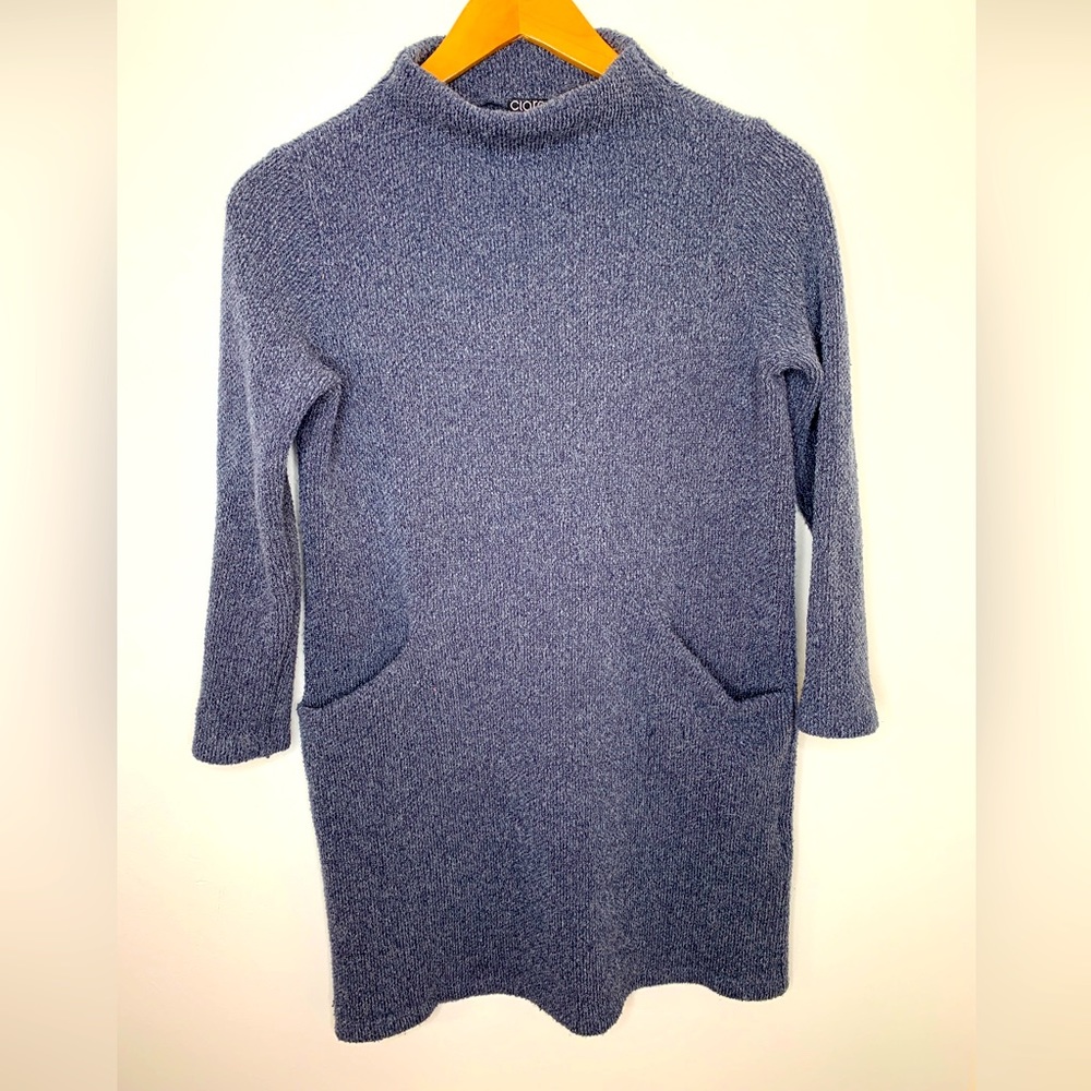 Clara Sun Woo Womens XS Tunic Sweater with Pockets 3/4 Sleeve Gray Warm